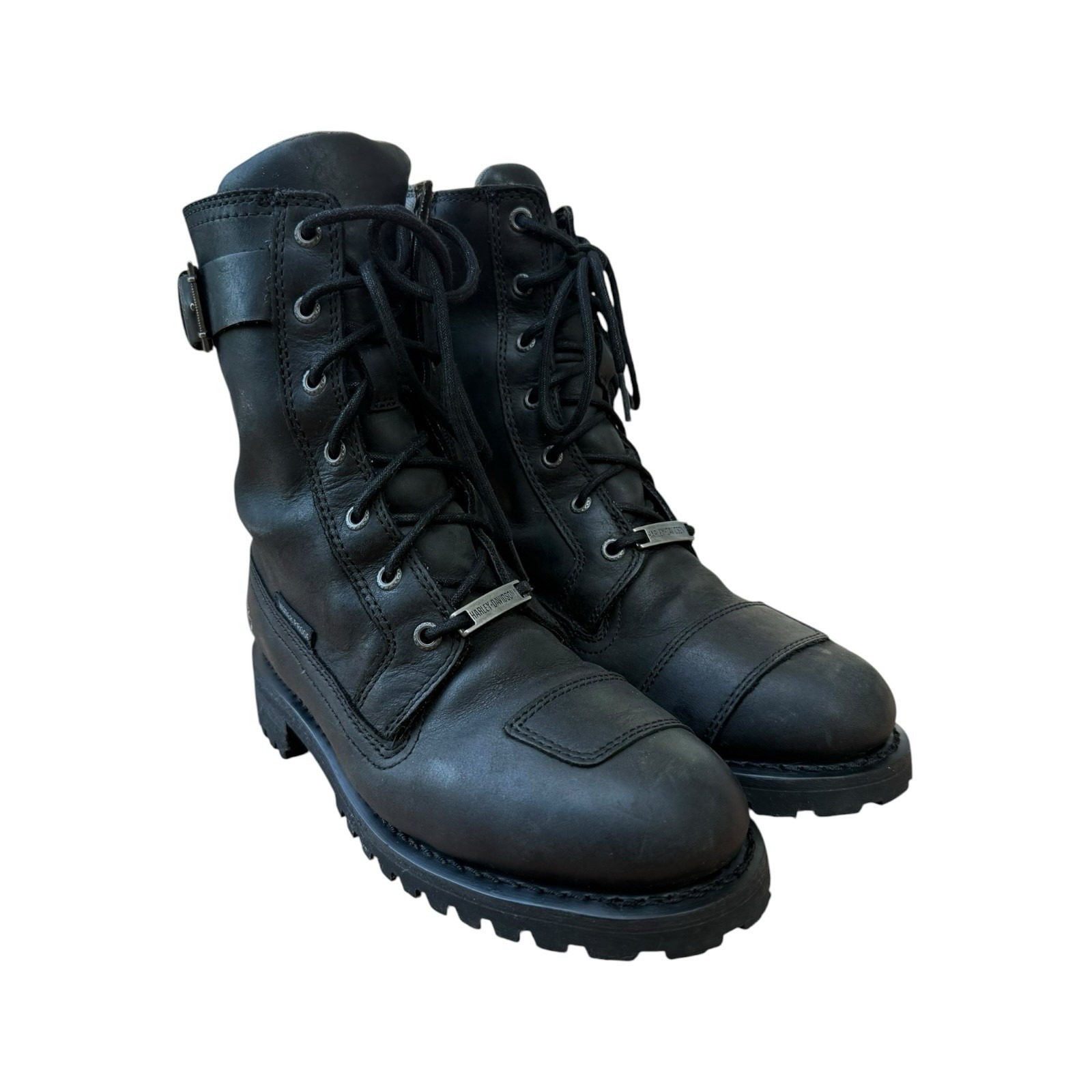 Harley-Davidson D84646 Women's Size 8 Black Waterproof Leather Motorcycle Boots